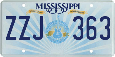MS license plate ZZJ363