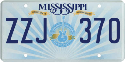 MS license plate ZZJ370