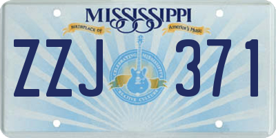 MS license plate ZZJ371