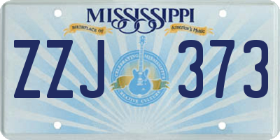 MS license plate ZZJ373