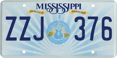 MS license plate ZZJ376