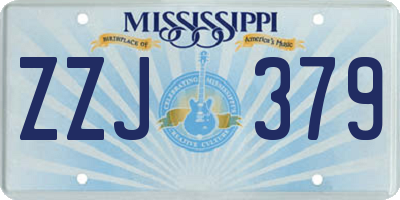 MS license plate ZZJ379