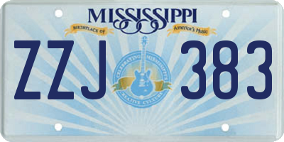MS license plate ZZJ383