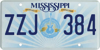 MS license plate ZZJ384