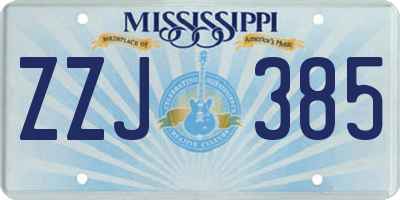 MS license plate ZZJ385