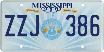 MS license plate ZZJ386