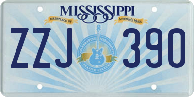 MS license plate ZZJ390