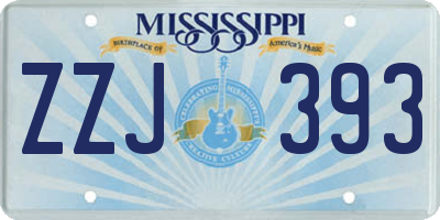 MS license plate ZZJ393