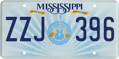 MS license plate ZZJ396