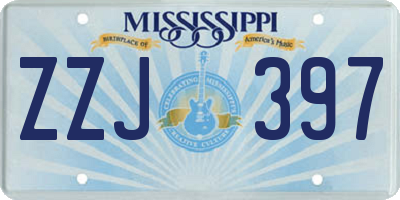 MS license plate ZZJ397
