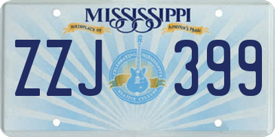 MS license plate ZZJ399
