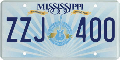 MS license plate ZZJ400