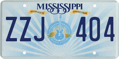 MS license plate ZZJ404