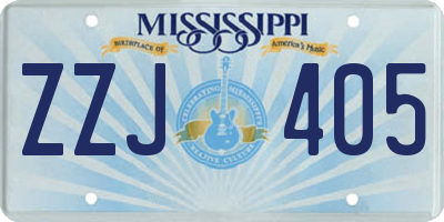 MS license plate ZZJ405
