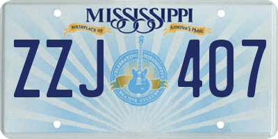 MS license plate ZZJ407