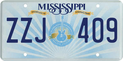 MS license plate ZZJ409