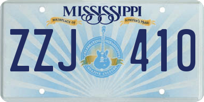 MS license plate ZZJ410