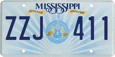MS license plate ZZJ411