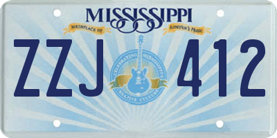 MS license plate ZZJ412