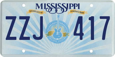 MS license plate ZZJ417