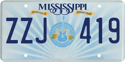 MS license plate ZZJ419