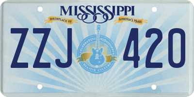 MS license plate ZZJ420