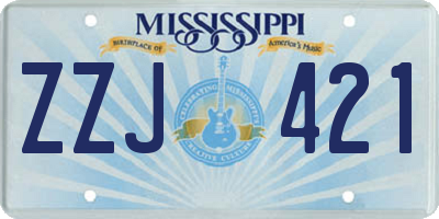 MS license plate ZZJ421