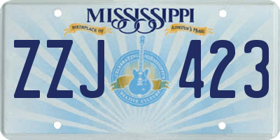MS license plate ZZJ423