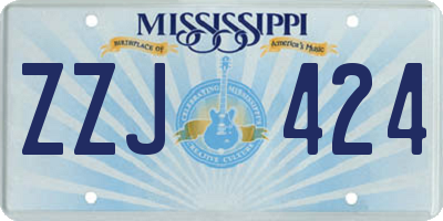 MS license plate ZZJ424