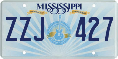 MS license plate ZZJ427