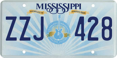 MS license plate ZZJ428