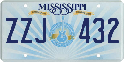 MS license plate ZZJ432