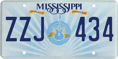 MS license plate ZZJ434