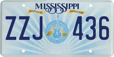 MS license plate ZZJ436