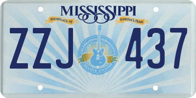 MS license plate ZZJ437