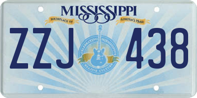 MS license plate ZZJ438