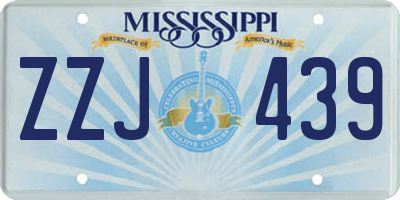 MS license plate ZZJ439