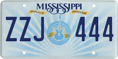 MS license plate ZZJ444