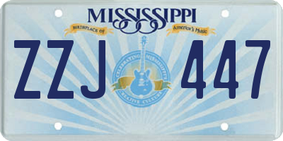 MS license plate ZZJ447