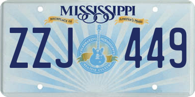 MS license plate ZZJ449
