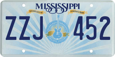 MS license plate ZZJ452