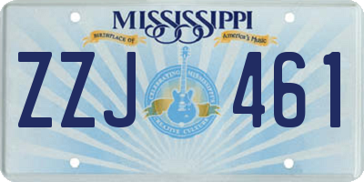 MS license plate ZZJ461