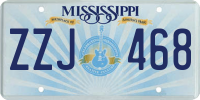 MS license plate ZZJ468