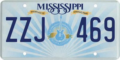 MS license plate ZZJ469