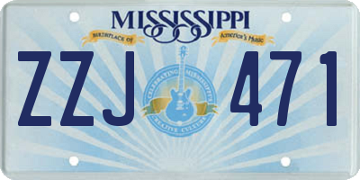 MS license plate ZZJ471