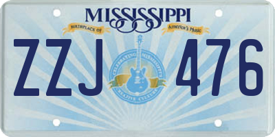MS license plate ZZJ476