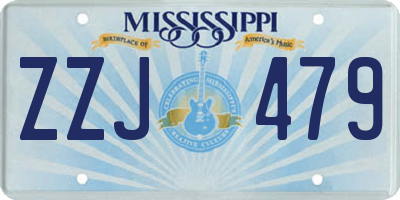 MS license plate ZZJ479