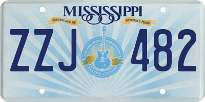 MS license plate ZZJ482