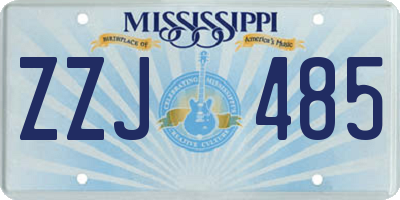 MS license plate ZZJ485