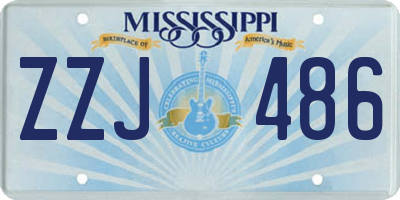 MS license plate ZZJ486